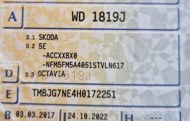 Skoda Octavia cena 42424 przebieg: 162000, rok produkcji 2017 z Warszawa małe 211